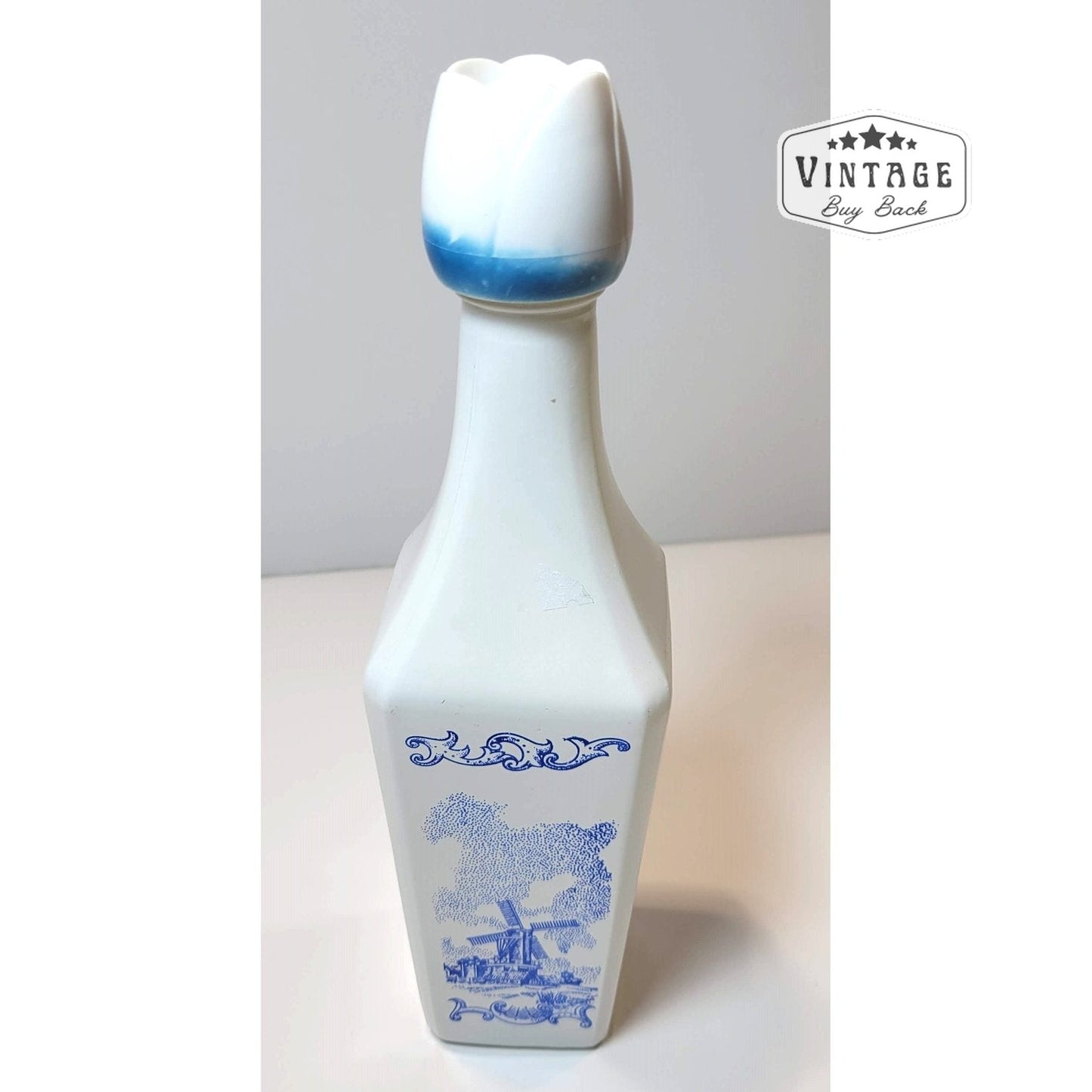 1977 Andros Distillery Blue & White Delft Style Liquor Bottle