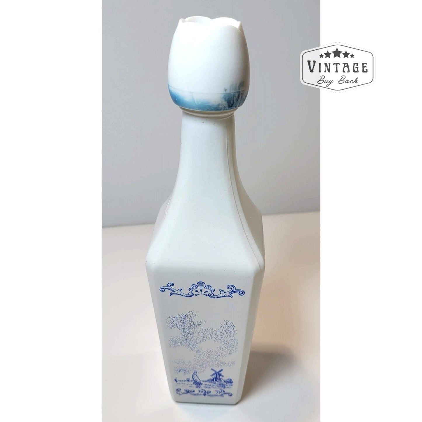 1977 Andros Distillery Blue & White Delft Style Liquor Bottle