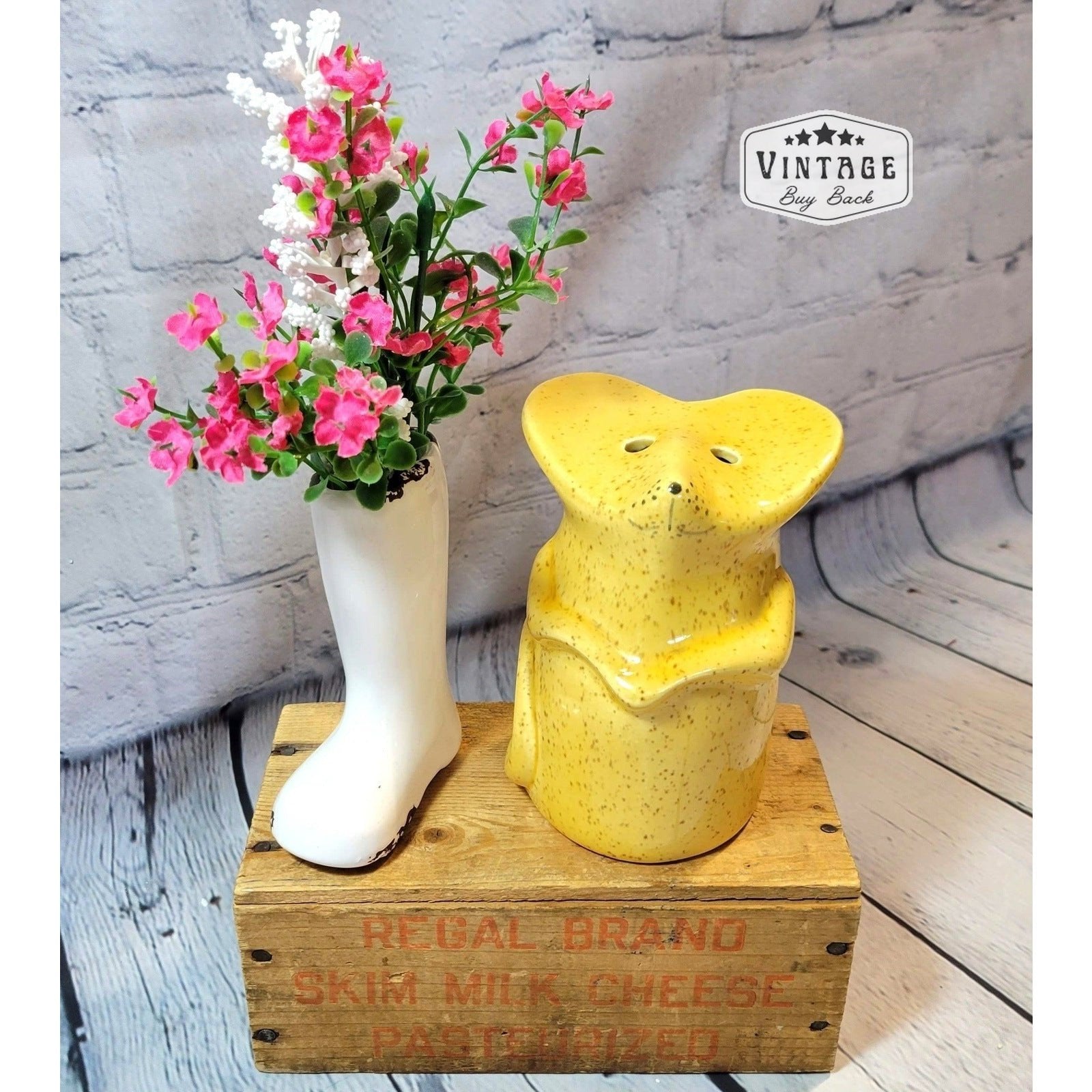 Vintage Yellow Mouse Cheese Shaker