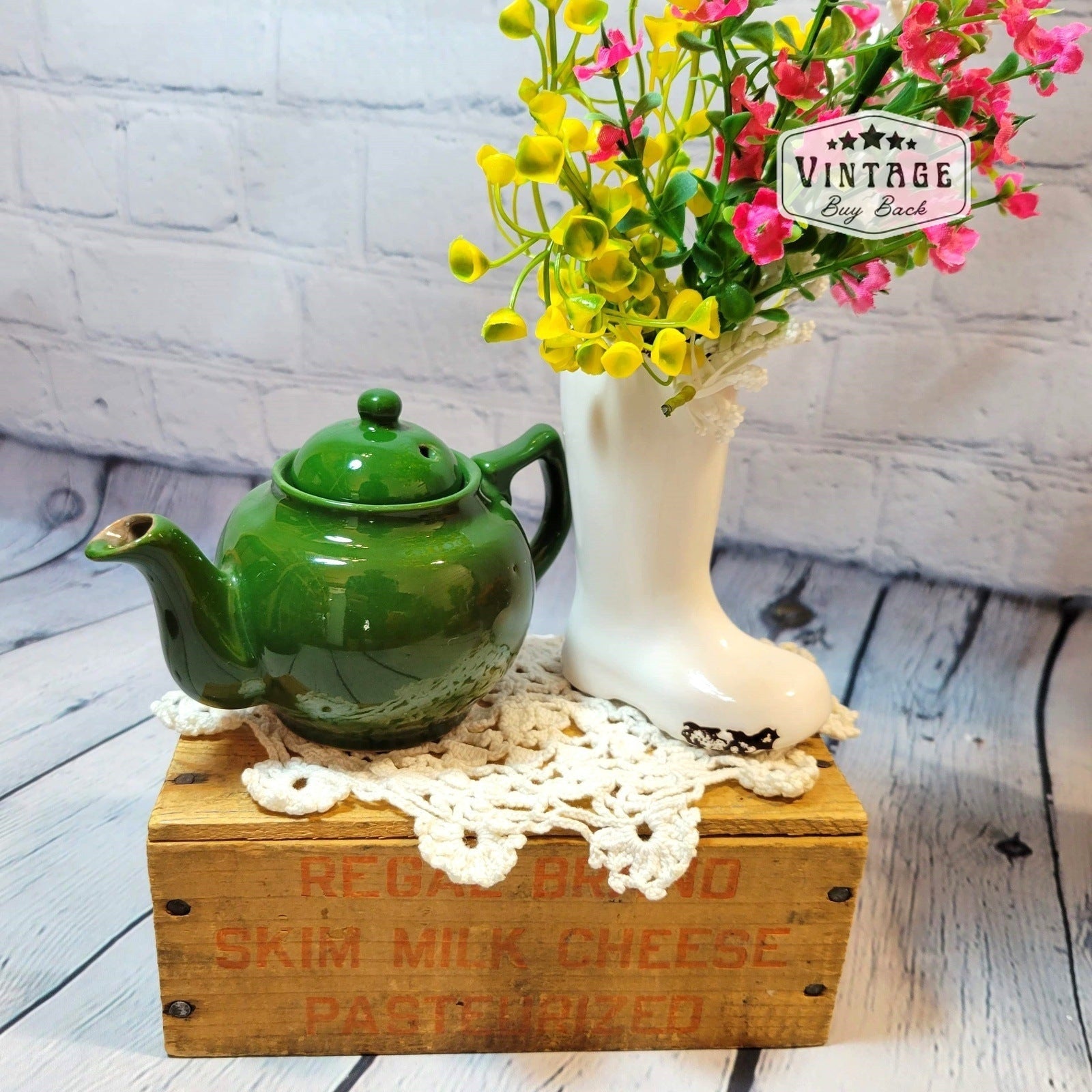 Ceramic Tea Pot Olive Green Made in Japan