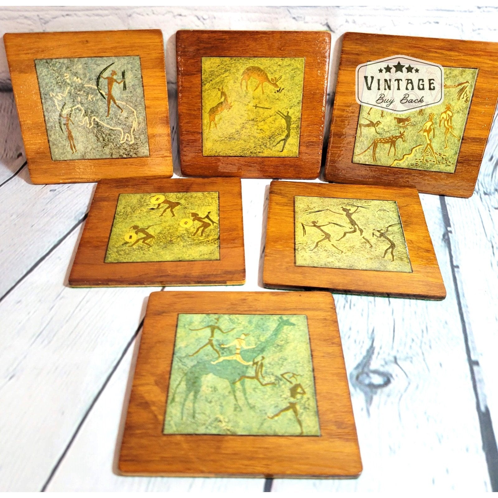 Bushman Art in Rhodesia Coasters