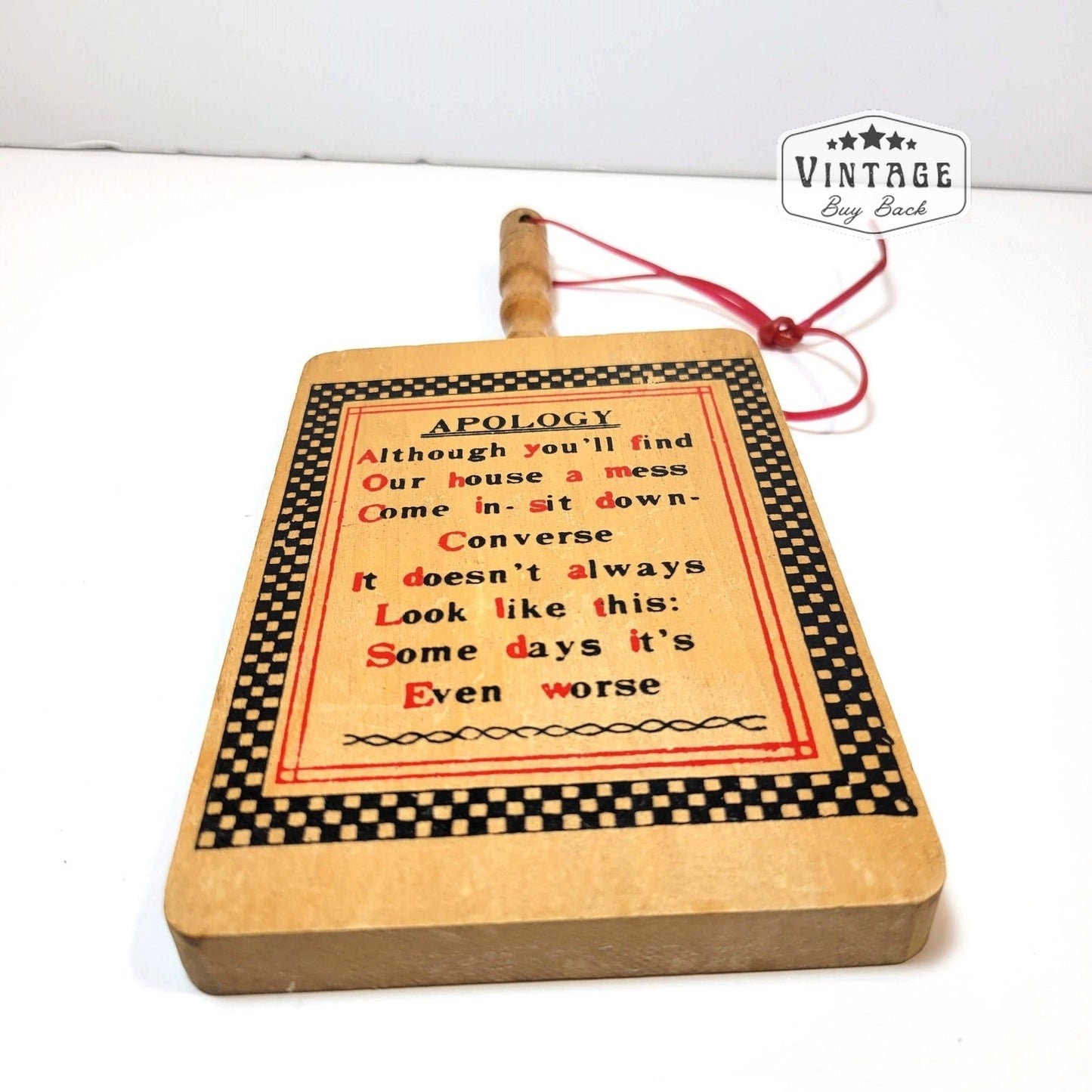 Vintage Wood Apology Wall hanging