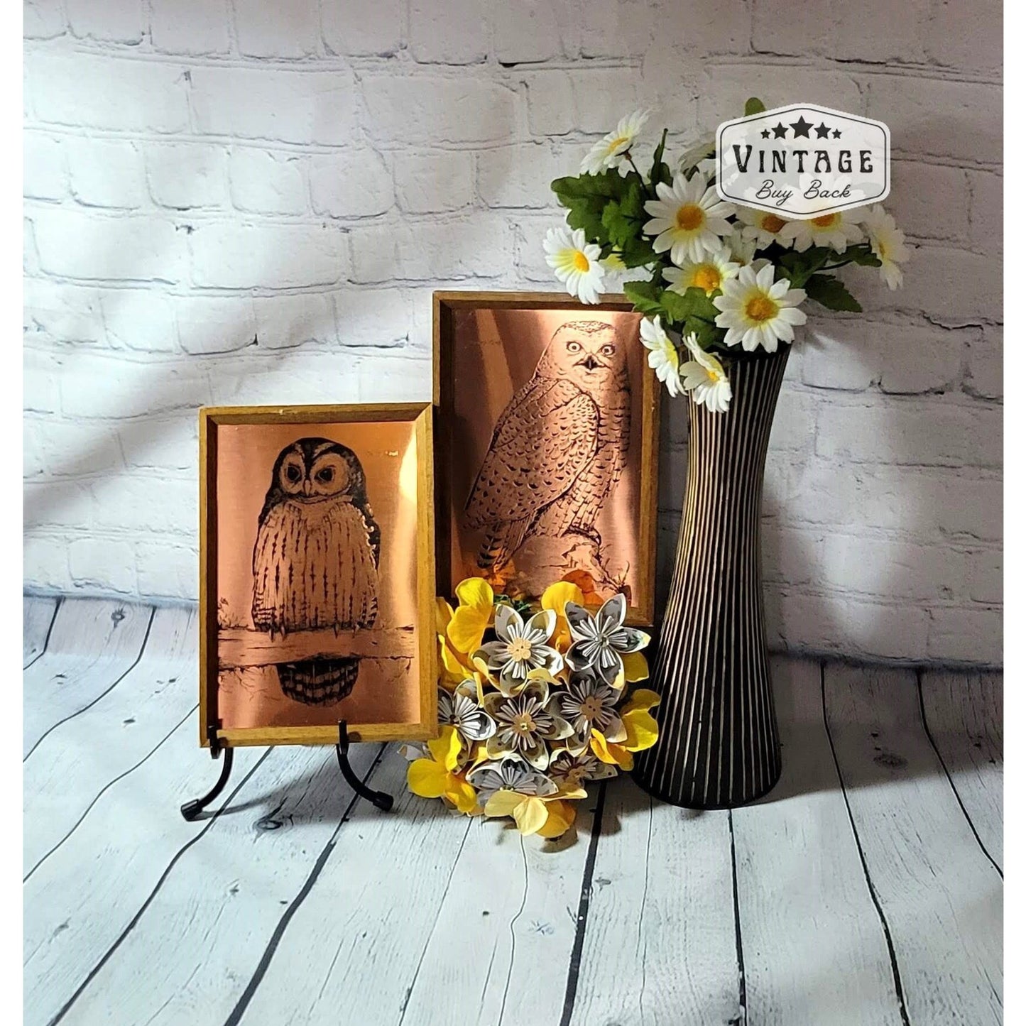 Vintage Original Etchmaster Owl Copper Etchings