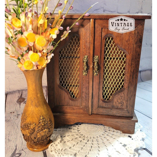 1970s Faux Wood Bud Vase