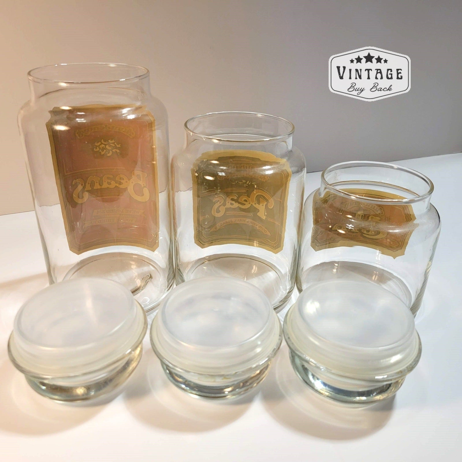 Aunt Jenny's Vintage '80's USA Set of 3 Glass Canisters