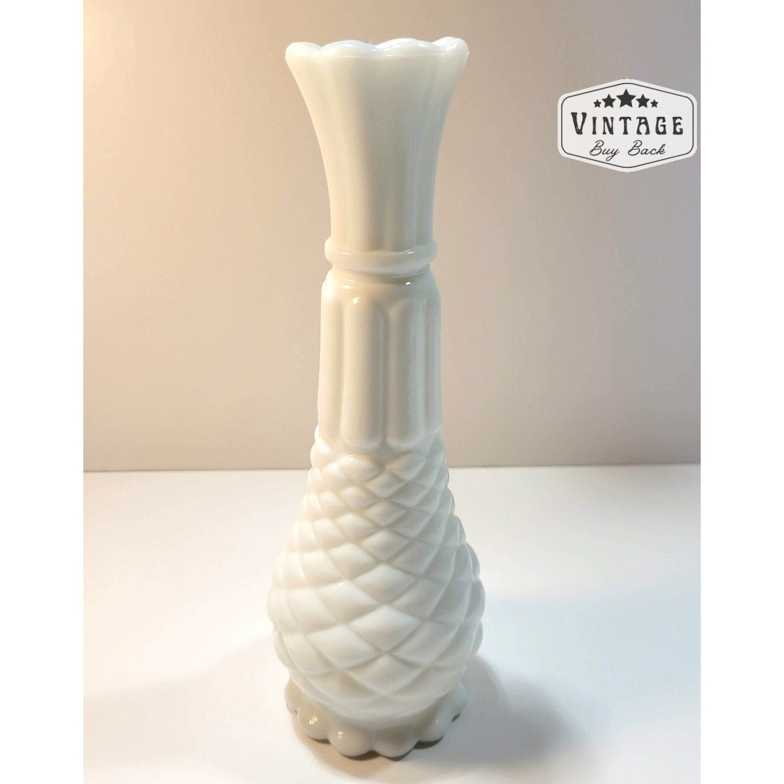 Vintage 9" Anchor Hocking Milk Glass Vase