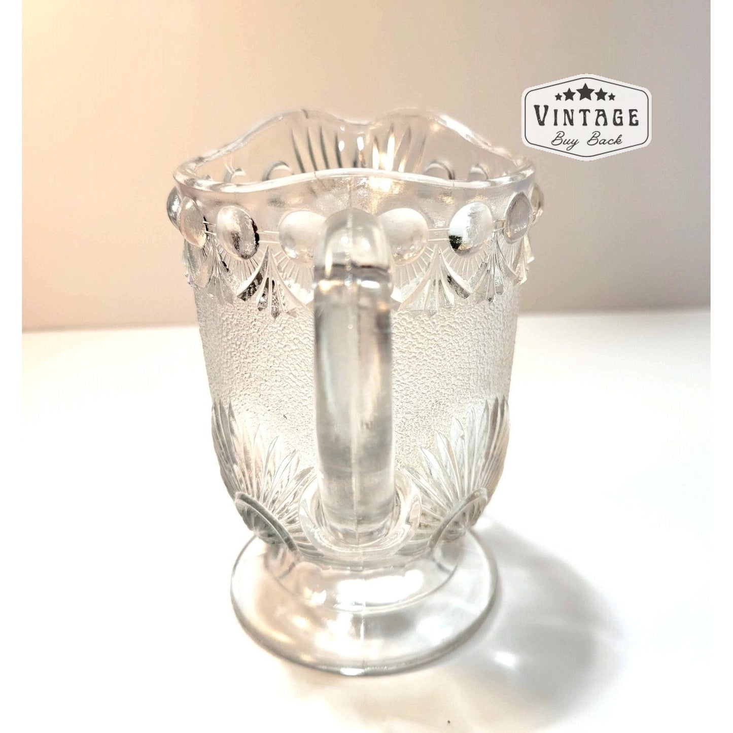 Vintage Depression Clear Bubble Glass Milk Creamer 1940s