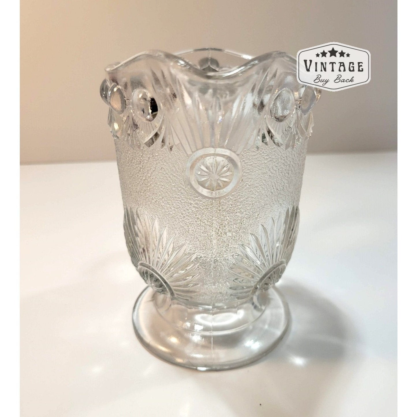 Vintage Depression Clear Bubble Glass Milk Creamer 1940s