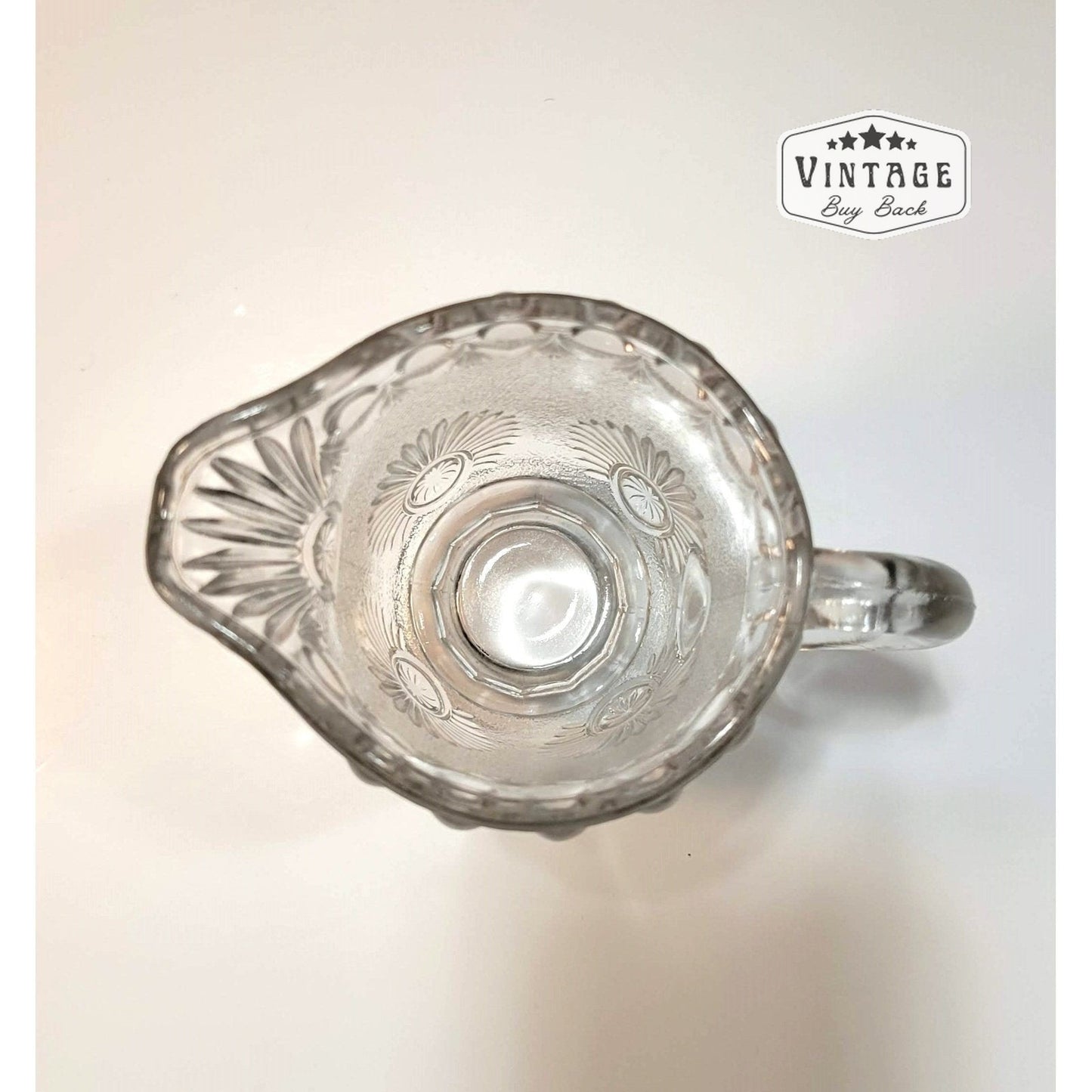 Vintage Depression Clear Bubble Glass Milk Creamer 1940s