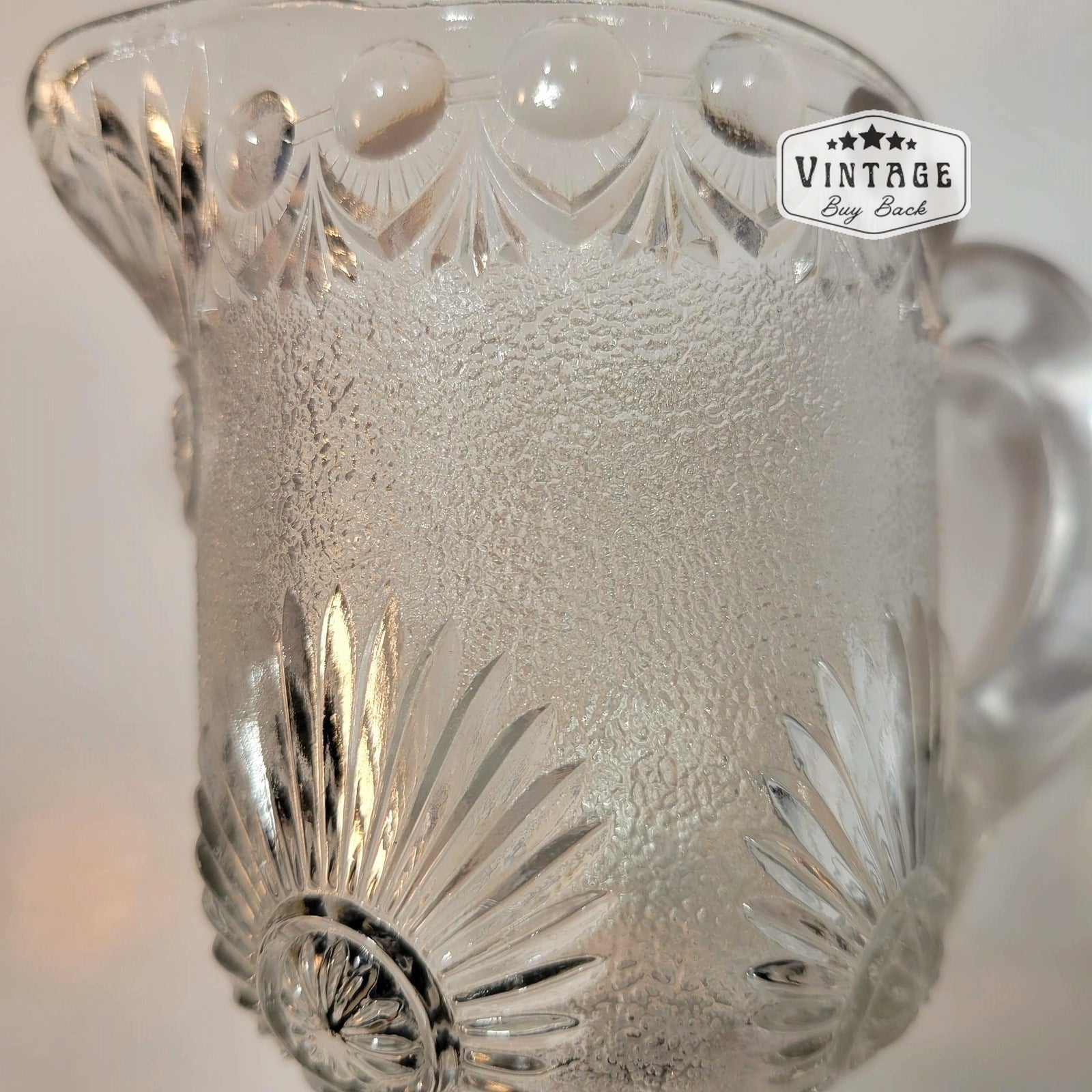 Vintage Depression Clear Bubble Glass Milk Creamer 1940s