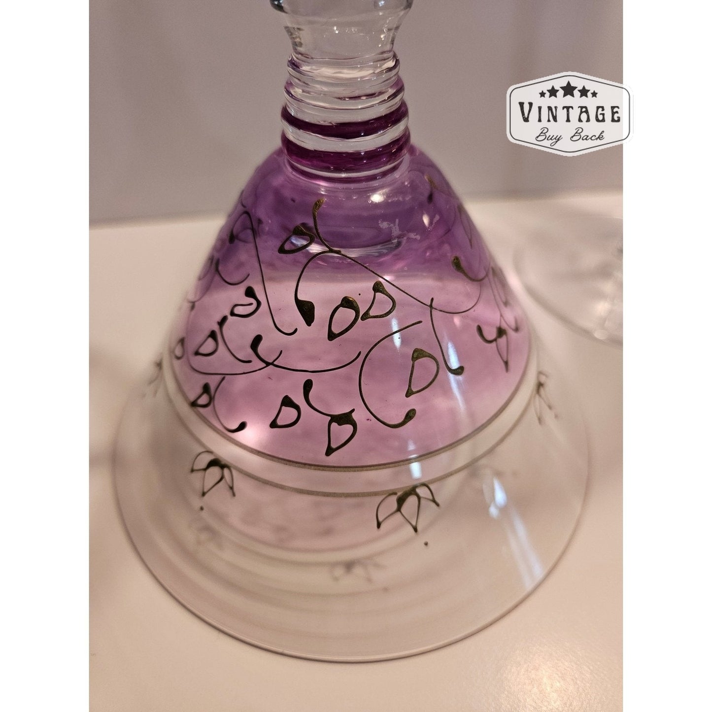 Purple Hand Painted Martini Glasses