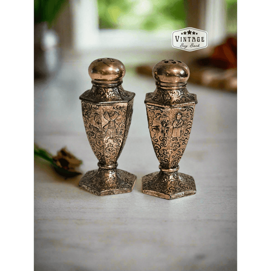 Vintage Silverplate/Brass Salt / Pepper Shakers