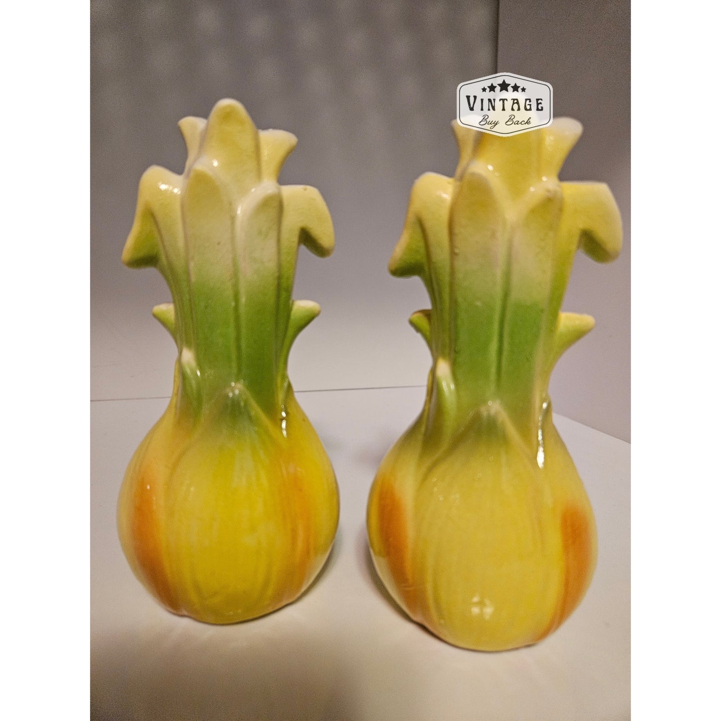 MCM Majolica Onion Salt & Pepper Shakers