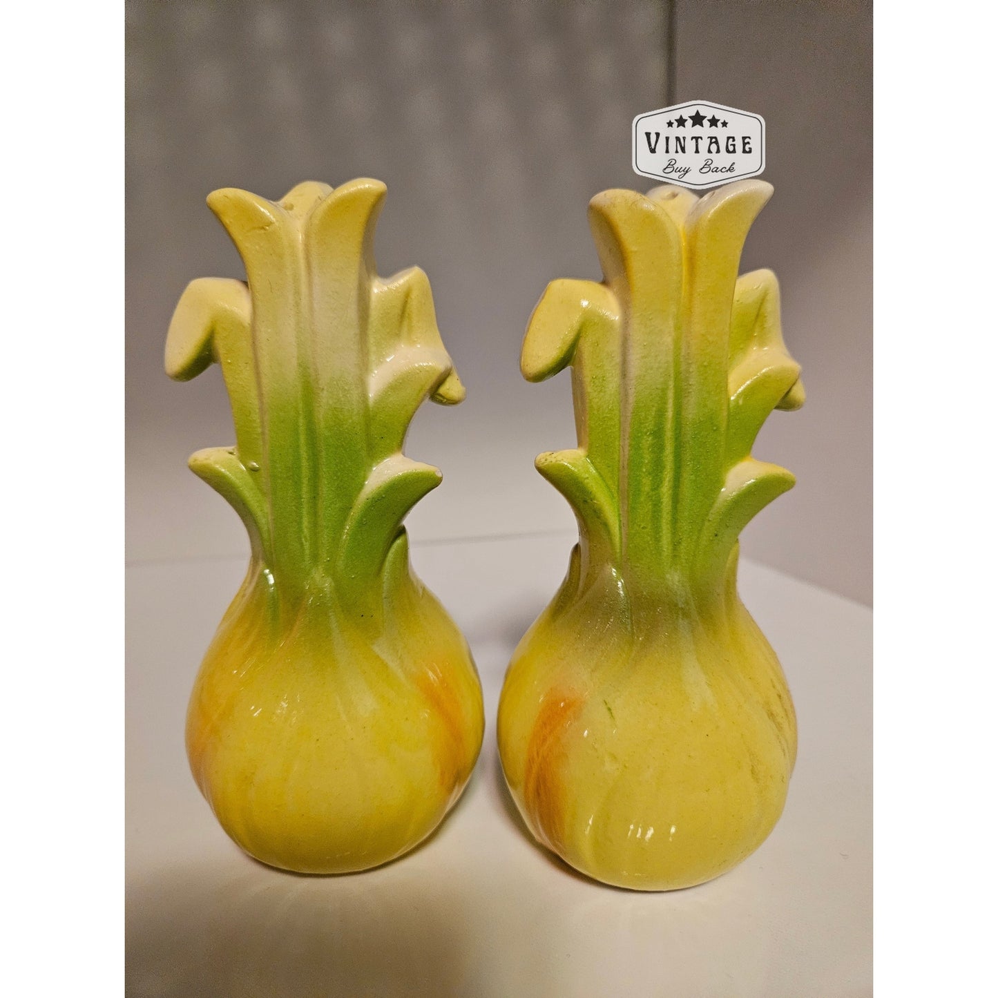 MCM Majolica Onion Salt & Pepper Shakers