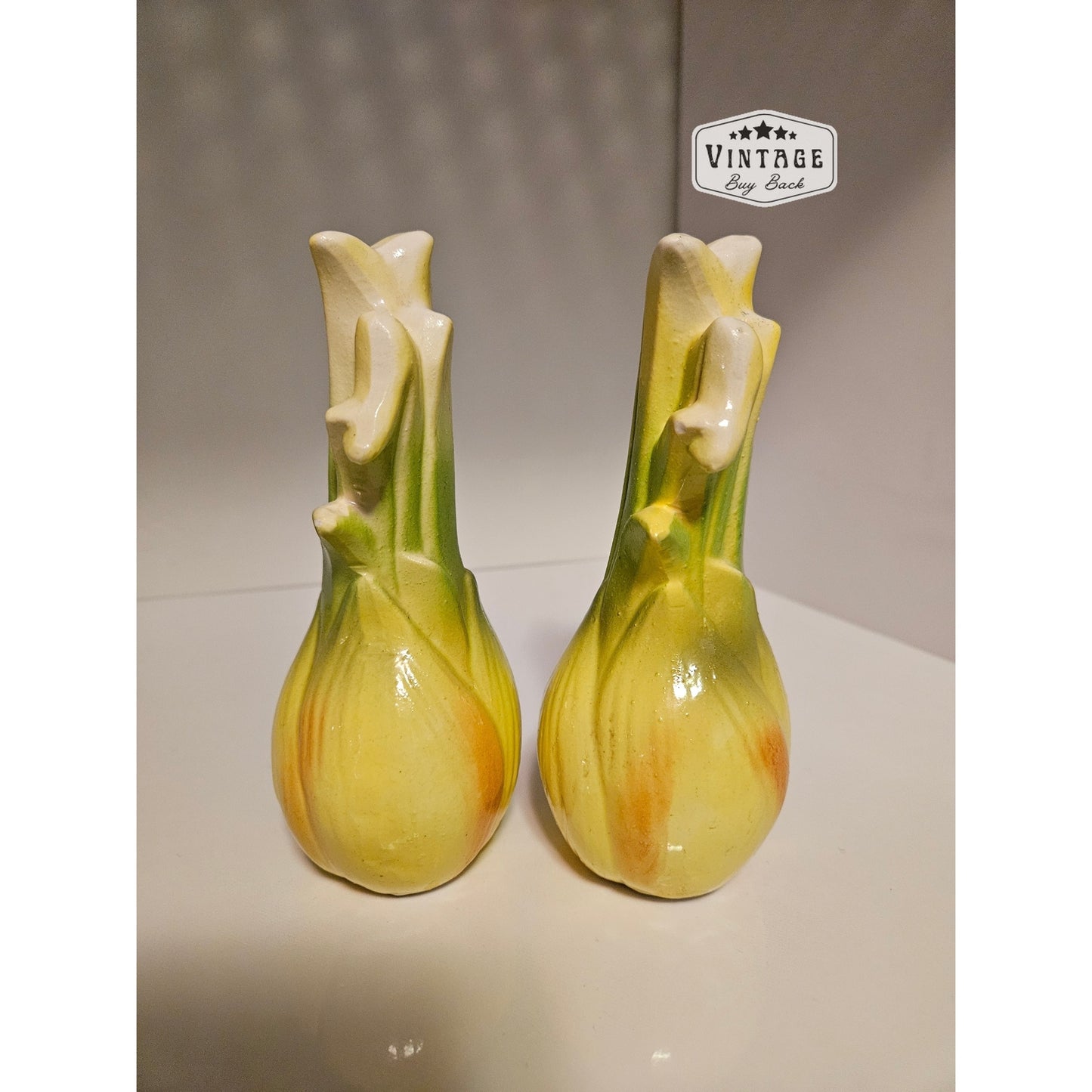 MCM Majolica Onion Salt & Pepper Shakers