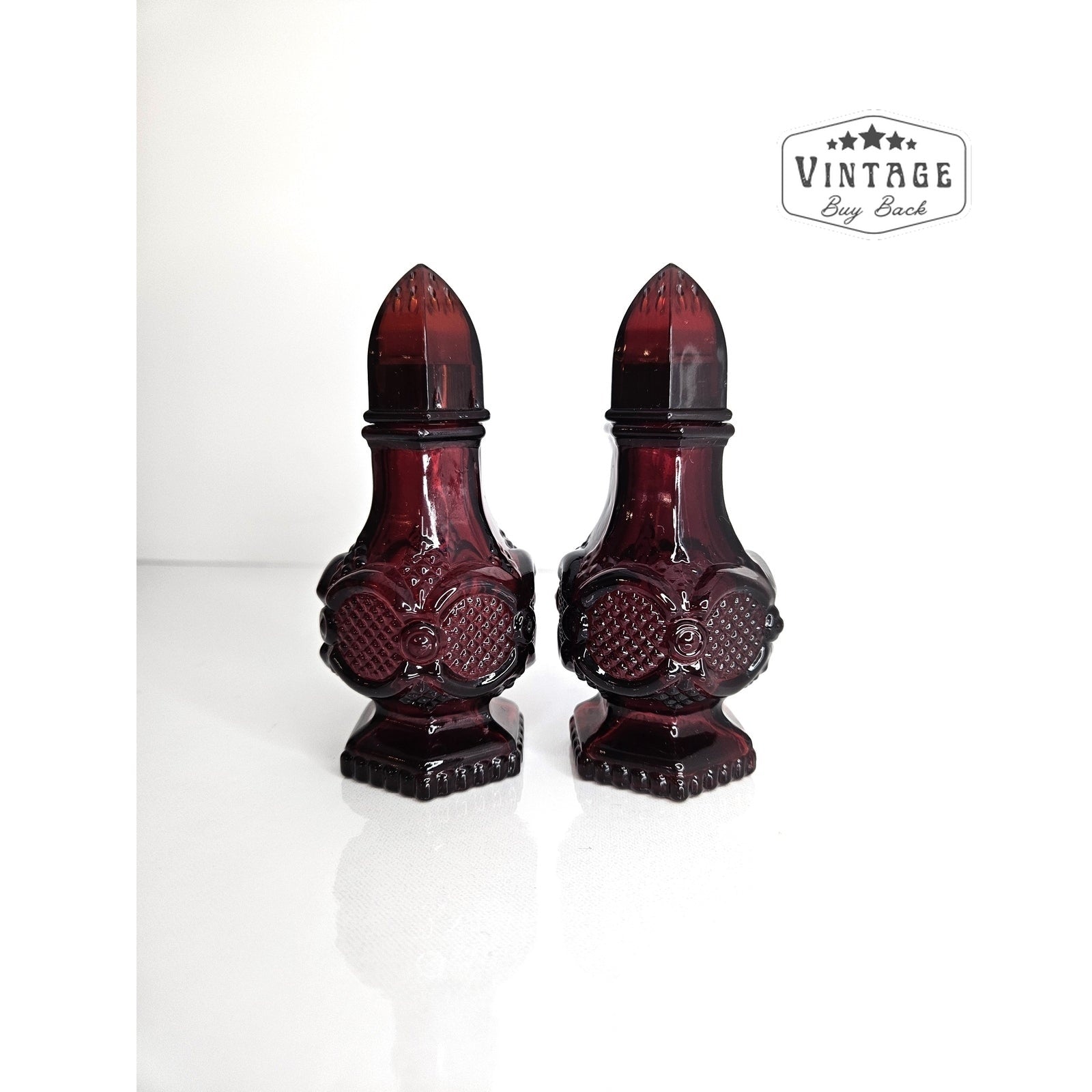 1970's Vintage Avon Ruby Red Salt & Pepper Shakers