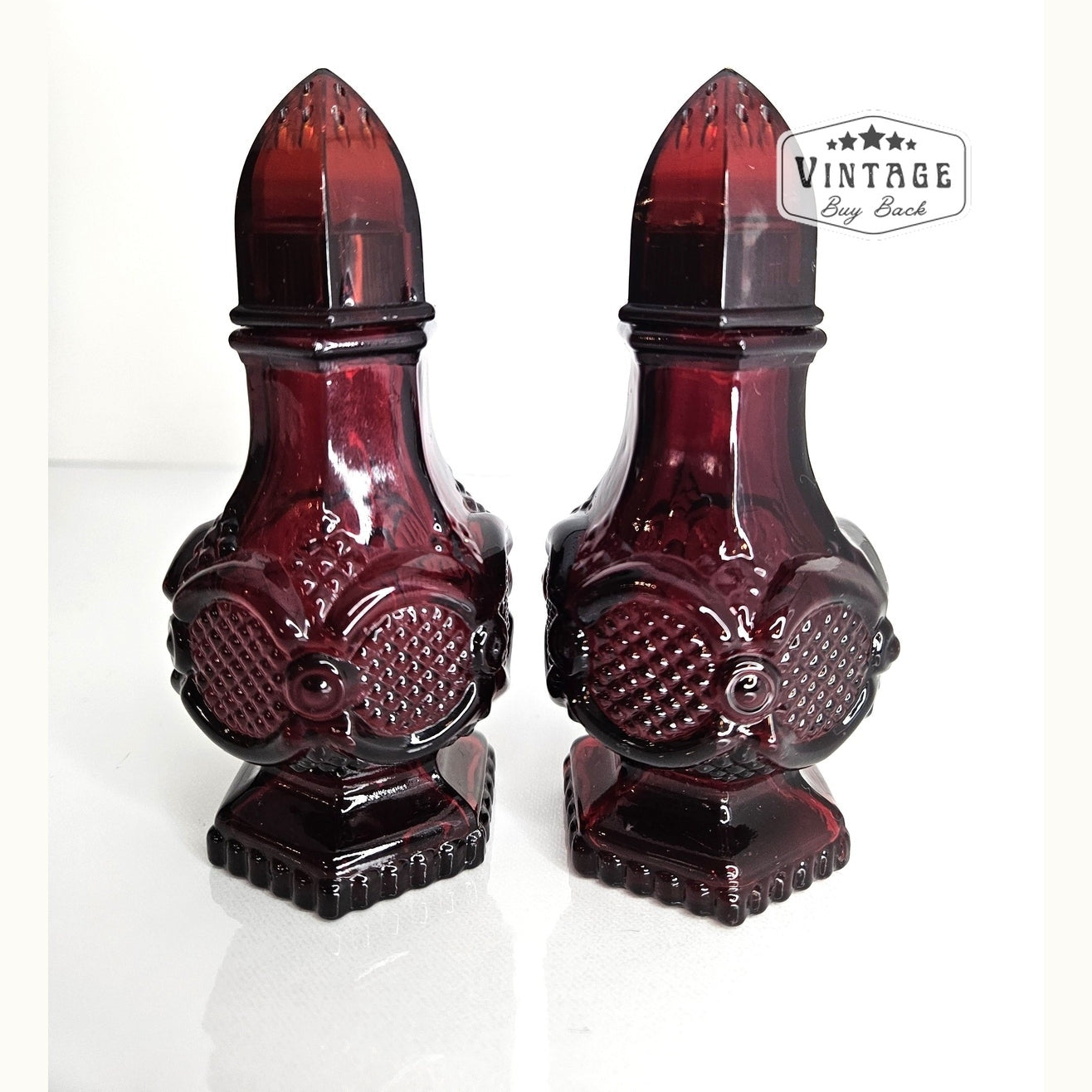 1970's Vintage Avon Ruby Red Salt & Pepper Shakers