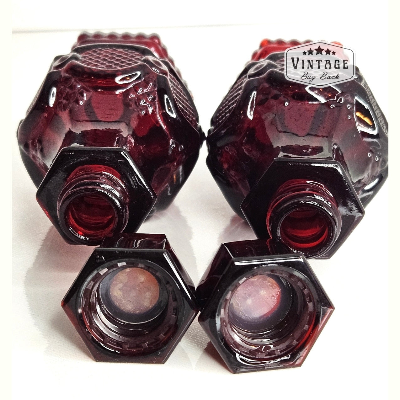 1970's Vintage Avon Ruby Red Salt & Pepper Shakers