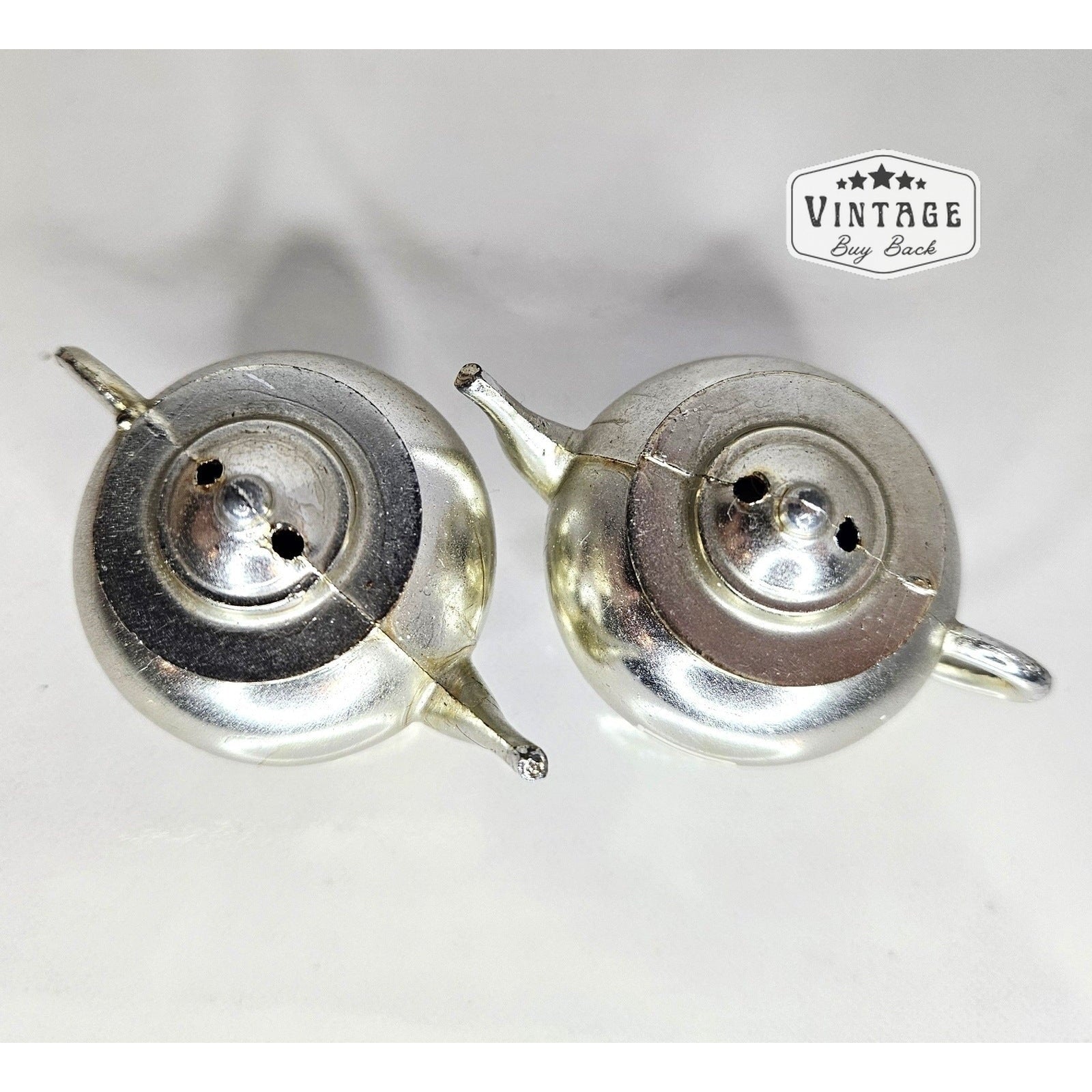 Vintage Salt & Pepper Shakers Metal Mini Teapots