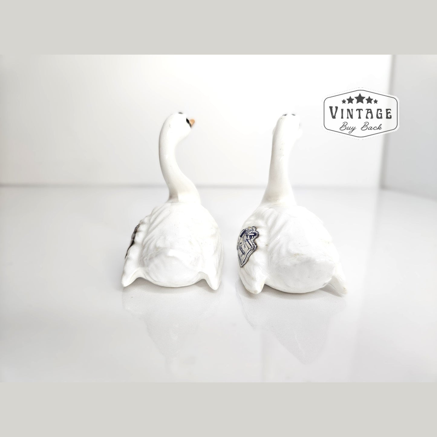 Vintage Ceramic White Swan Salt & Pepper Shaker