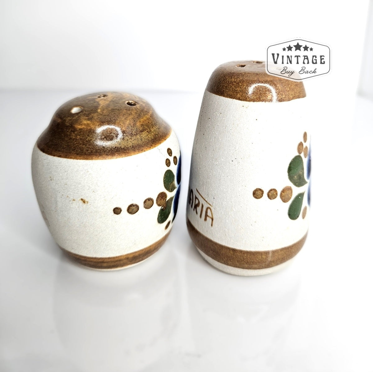 Vintage Mexican Pottery Salt & Pepper Shakers