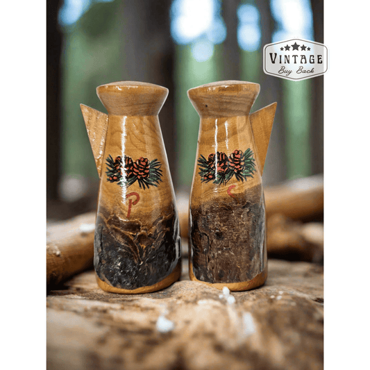 Carved Timber Salt & Pepper Shakers