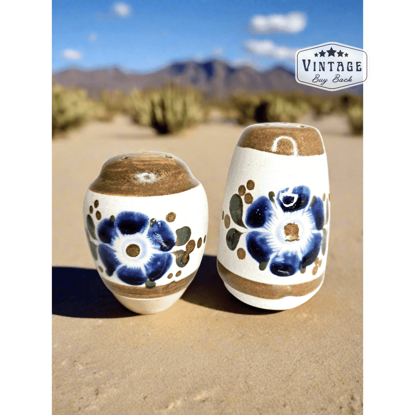 Vintage Mexican Pottery Salt & Pepper Shakers