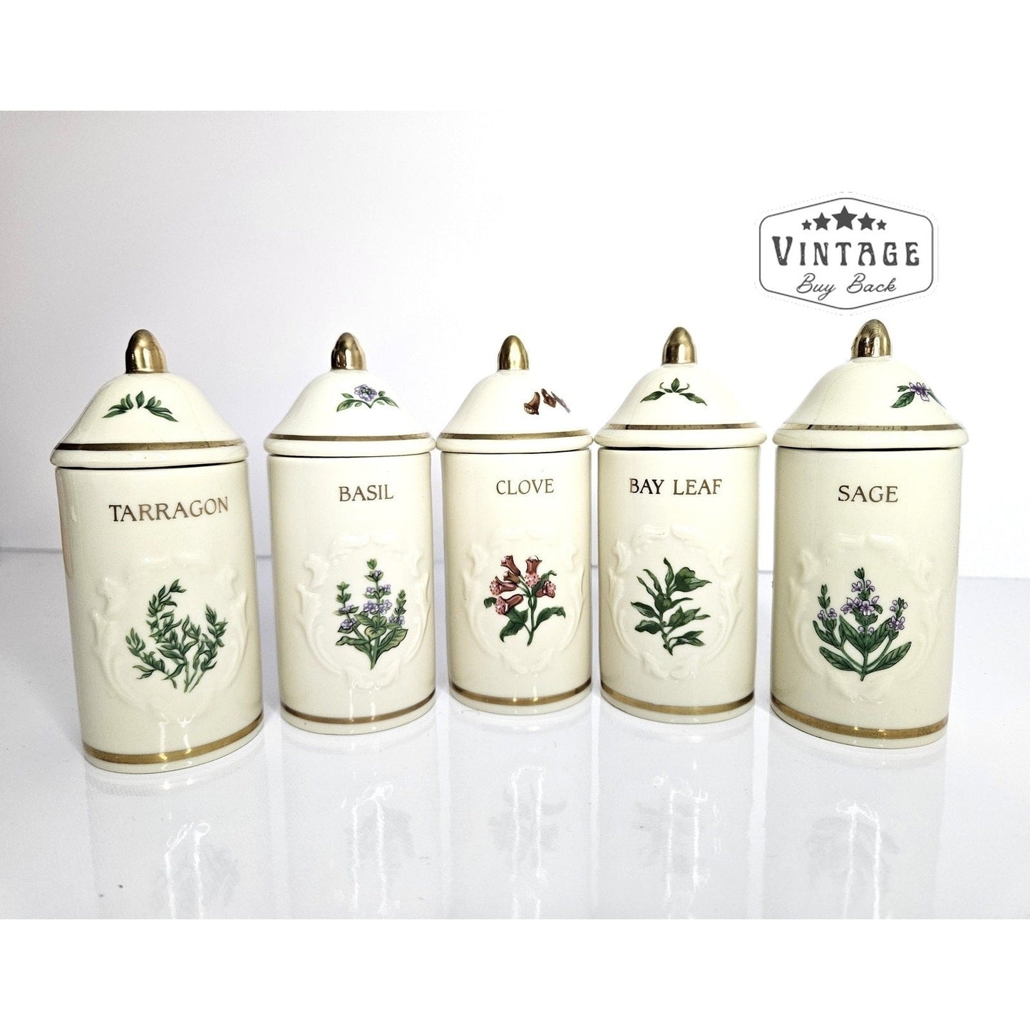 Lenox 1992 Spice Garden Spice Jars