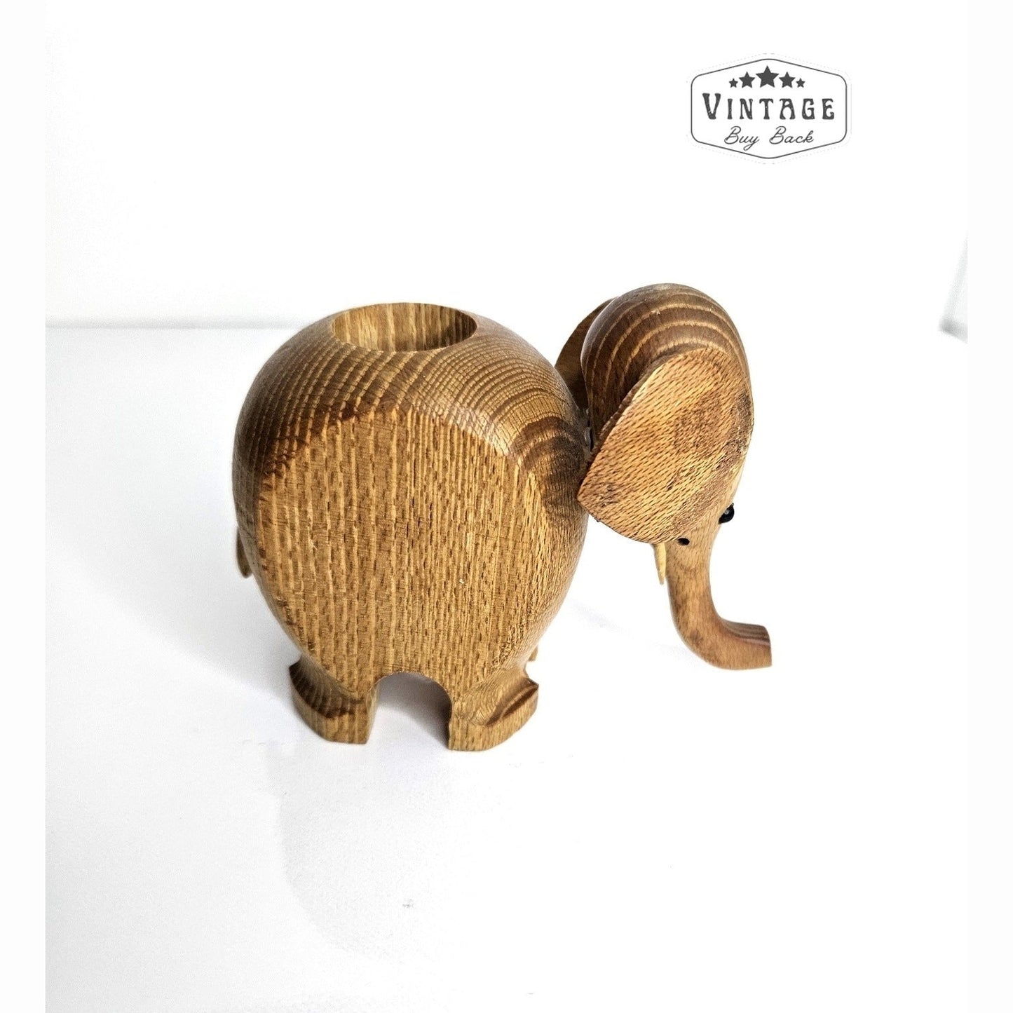 Vintage Wooden Elephant Souvenir Toothpick Holder