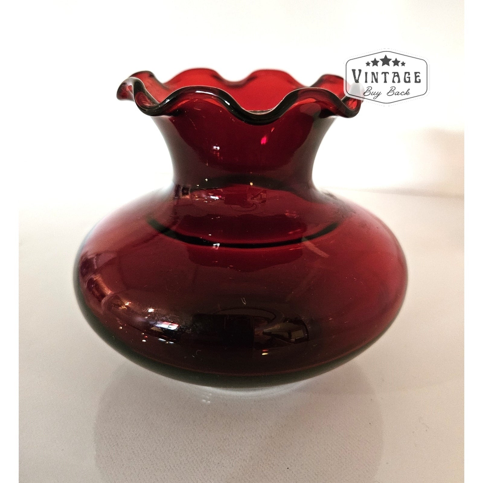 Vintage Ruby Red Anchor Hocking Bud Vase