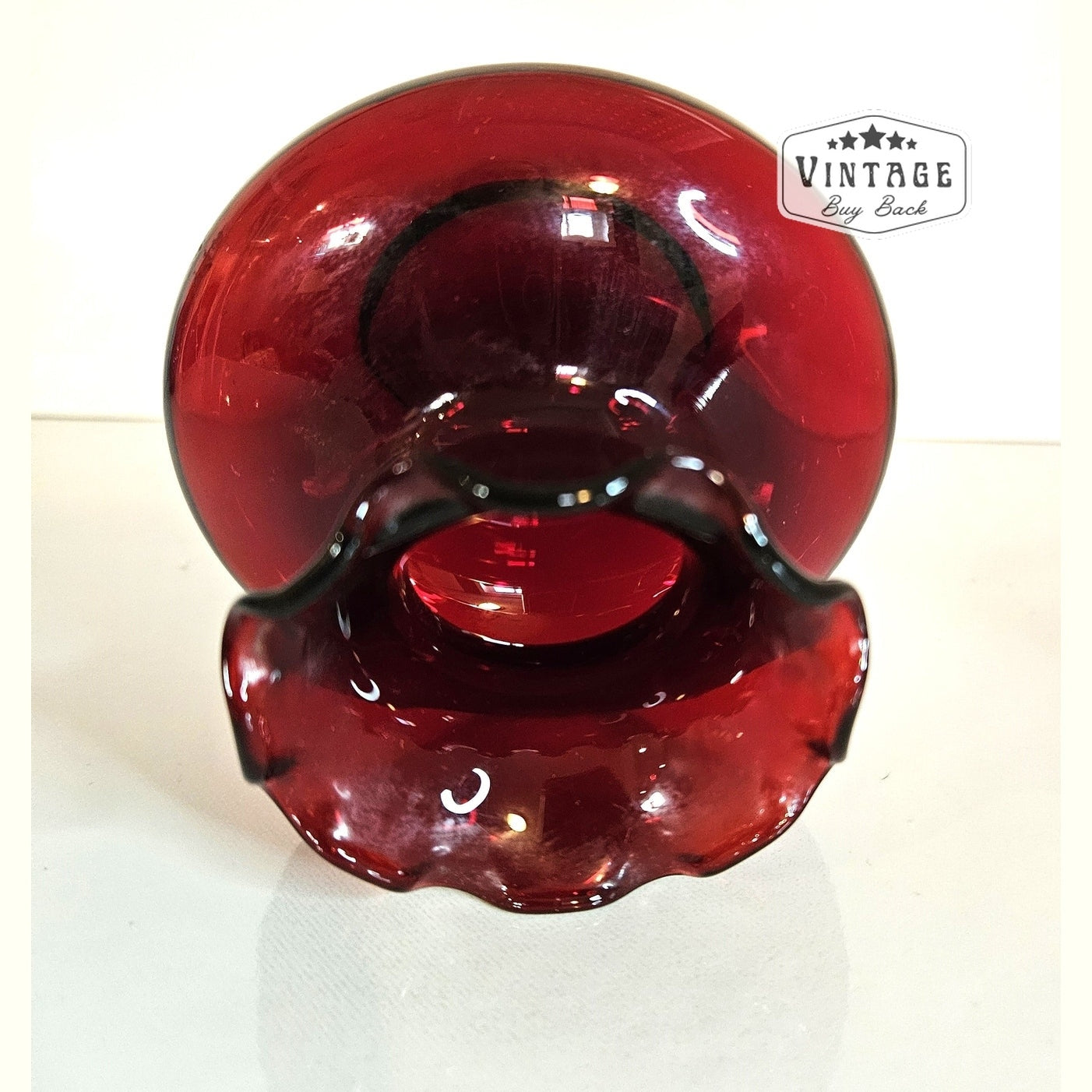 Vintage Ruby Red Anchor Hocking Bud Vase