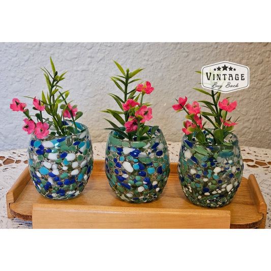 Confetti Blue Green Mini Vases