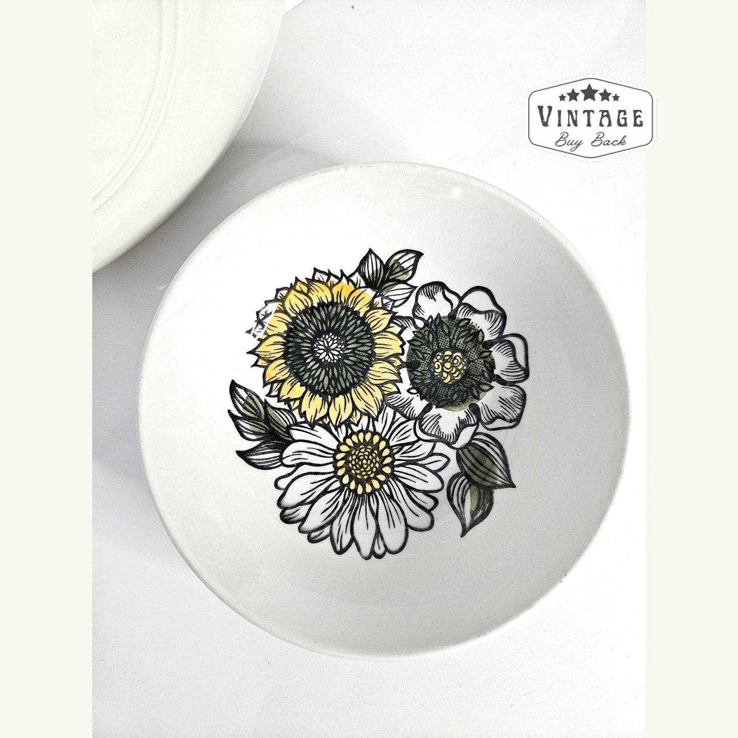 Biltons Sunflower Patterned Dishes set of 2