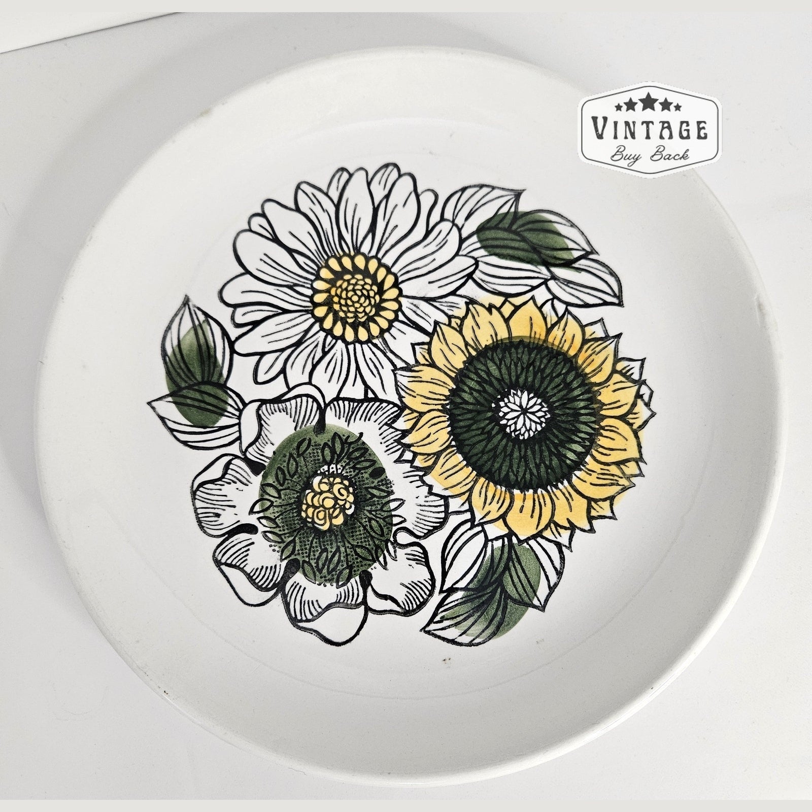 Biltons Sunflower Patterned Dishes set of 2