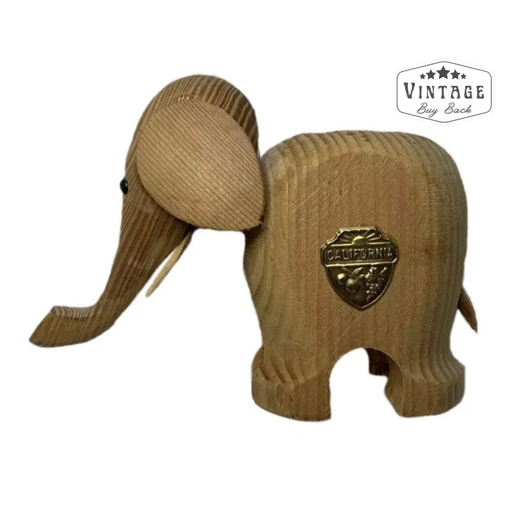 Vintage Wooden Elephant Souvenir Toothpick Holder